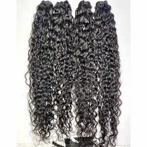 TEMPLE HAIR RAW UNPROCESSED CURLY WEFT BUNDLES CUTICLE ALIGNED INDIAN WAVY HAIR 100% NATURAL AND UNPROCESSED
