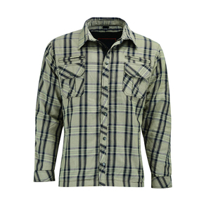 Camisa de Franela a Cuadros para Hombre, Manga Larga, con Botones, Estilo Motociclista, Sobrecamisa, Logotipo Personalizado, Informal para Exteriores, Venta al por Mayor, OEM - Product Image 1