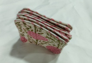 Dessous de verre à thé matelassé en coton en tissu imprimé bloc durable et durable avec bord passepoil, marmites à boissons chaudes, tapis, accessoires de table - Product Image 4