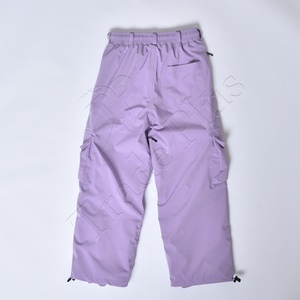 กางเกงคาร์โก้สีม่วงแบบ unisex เอวผูกเชือก ระบายอากาศได้ดี ผลิตจากโพลีเอสเตอร์ ทรงหลวม ขากว้าง สำหรับผู้ใหญ่ - Product Image 6
