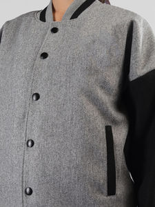 New Fashion Contrast Color Women's <b>Sheep</b> <b>Skin</b> Quilted Printed Varsity Bomber <b>Jacket</b> 2025 - Product Image 6