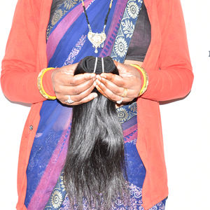 Extensions de cheveux de temple indien Remy vierges crépues bon marché, paquet brut non transformé de couleur noire droite avec des cheveux humains naturels ondulés - Product Image 4