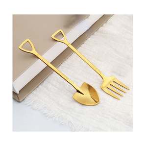 Pala de postre de latón dorado, cuchara, cubiertos, juego de cubiertos, excelente calidad, diseño creativo, cubiertos, pala de latón, cuchara - Product Image 5