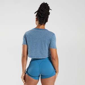 Hot Sale Breathable And Lightweight Cropped Washed Women T-Shirts Hot Selling <b>Shorts</b> <b>Sleeve</b> Women Wear T-Shirts - Product Image 4