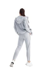 Conjunto deportivo de invierno de algodón 100% personalizable para mujer, conjunto de Jogger con capucha de dos piezas a la moda, chándal de invierno de talla grande privado - Product Image 5