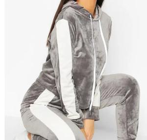 ชุดวอร์มกำมะหยี่แขนยาวสำหรับผู้หญิงไซส์ใหญ่พิเศษแฟชั่นอินเทรนด์ - Product Image 3