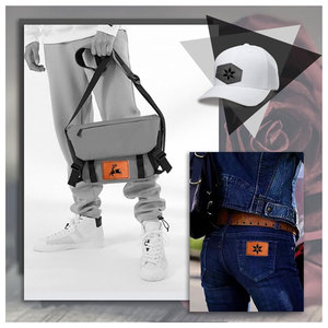 Patchs en cuir de chapeau rustique personnalisables à 6 formes avec fer adhésif sur presse à chaud Laser sergé gravure sur tissu Options de couture - Product Image 5