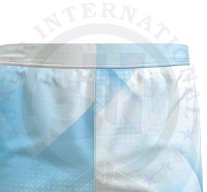 Pantalones cortos de playa informales para hombre, 100% poliéster, satén, secado rápido, estampado personalizado, cintura elástica media, tejido impermeable - Product Image 3