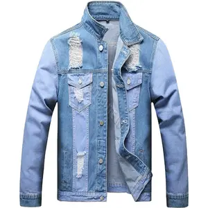 Custom Denim Heavy Chaquetas de mezclilla Jeans y conjunto de chaqueta de alta calidad Precio barato Personalizar tamaño