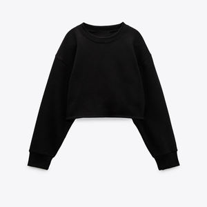 Ensemble de survêtements 2 pièces pour femmes-Top court décontracté avec manches longues et pantalon à jambes larges Fashion Lounge Wear Sweat-shirt pour la vente en gros OEM - Product Image 4