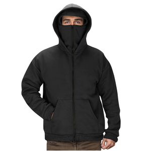 Sweat à capuche brodé lourd personnalisé pour hommes Sweat-shirt en coton uni à épaules tombantes sans ficelle pour l'hiver - Product Image 6