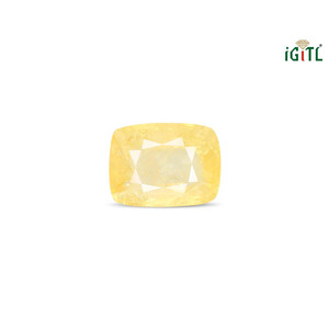 Saphir Jaune Naturel (Pukhraj) 5,6 Carats, Taille Ovale Facettée, Pierre Précieuse Libre, Couleurs Rouge et Vert, Taille 1,5 mm, Hauteur 8 mm, Trou de 1 mm - Product Image 1