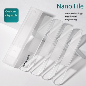 Transparent Nano Glass Sandpaper <b>Nail</b> <b>File</b> Double Sided Straight 100 Grit Washable Reusable Manicure Polishing Tool Custom Logo - Product Image 1