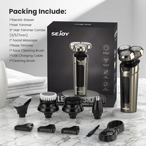 Rasoir électrique pour homme avec triple lame rotative pour les poils du corps, du nez et des cils, étanche IPX7, tête flottante - Product Image 2