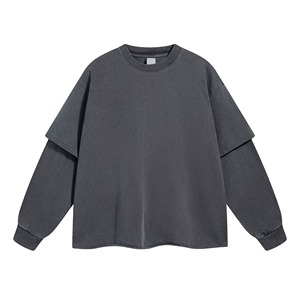 เสื้อยืดผู้ชายสไตล์สตรีทเสื้อยืดผ้าฝ้ายสองชั้นพิมพ์ลายออกแบบได้ตามต้องการ - Product Image 4