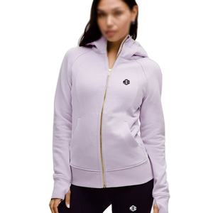 Sweat-shirts à capuche pour femmes 100% coton, coupe ajustée, vêtements de sport avec manches raglan, col cheminée, broderie personnalisée, OEM, étiquette privée - Product Image 3