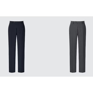 Pantalon d'affaires formel coupe ajustée de style britannique pour hommes couleur café avec drapé à l'avant plat - Product Image 1