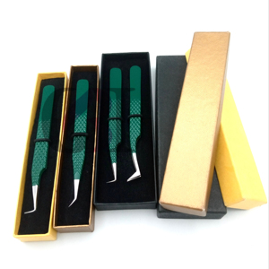 Pinzas de extensión de pestañas de diferentes estilos con recubrimiento en polvo de Calary del mejor estilo al por mayor herramientas de belleza de acero inoxidable con agarre de diamante - Product Image 1