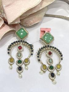 ต่างหูฟิวชั่นจากดีไซเนอร์พร้อมต่างหูหินสำหรับผู้หญิงสาวๆสำหรับชุดราตรีสำหรับใส่ไปปาร์ตี้แฟชั่น - Product Image 4