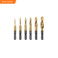 Lot de 6 forets-tarauds métriques combinés en titane HSS M3 à M10, modèle TCD6P, ODM/OEM pour le taraudage de vis, fabriqué en Chine