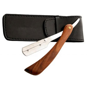 Haute qualité manche en bois bord droit rasoir pour hommes en acier inoxydable manuel coupe droite gorge barbier rasage rasoir - Product Image 3