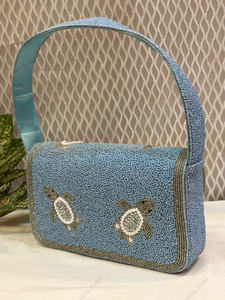 Bolso de Mano con Cuentas de Tortuga Azul para Mujer, Hecho a Mano en India, Accesorio de Moda de Lujo para Fiestas de Noche y Bodas, Exportación al por Mayor - Product Image 6