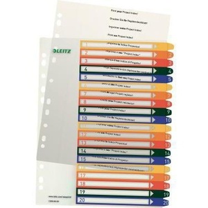 Carpeta de Archivo Leitz Extra Ancha DIN A4, Multicolor, de Polipropileno, para Uso en Oficina, Números del 1 al 20 - Product Image 1