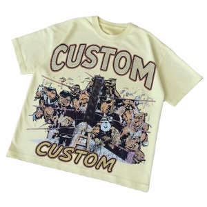 Custom Rhinestone T-Shirt Vintage Acid Washed 100% Cotton Heavyweight Boxy Cropped DTG Print Graphic Tee Men - Product Image 2