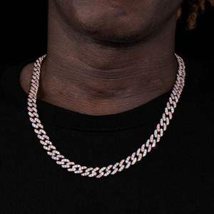 Venta caliente Hip-Hop Moissanite Collar personalizado Color diamante cadena cubana en varios tamaños estilo callejero regalo perfecto - Product Image 4