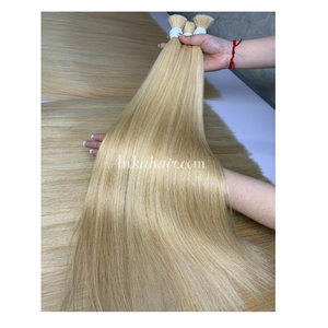 Raw Vietnamien En Vrac Os Droit-Cendré Blonde Droite En Vrac Extensions de Cheveux Humains Cuticules Alignés Cheveux Bruts Prix de Gros - Product Image 1
