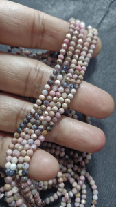 พลอยโรโดโครไซต์หลายสีทรงกลมขนาด3มม. 12 "เส้น1/10ล่าสุด - Product Image 2