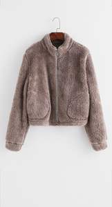 Custom <b>Women's</b> Stand <b>Collar</b> Pullover Hoodie Polar Fleece Sweatshirt with Zip Woven Streetwear Private Label Wholesale - Product Image 6