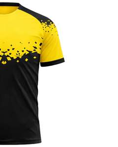 Uniforme de Fútbol Personalizado Amarillo y Negro con Pantalones Cortos, Uniforme de Fútbol Transpirable de Poliéster para Entrenamiento, Partido, Equipo, Nivel Profesional - Product Image 6