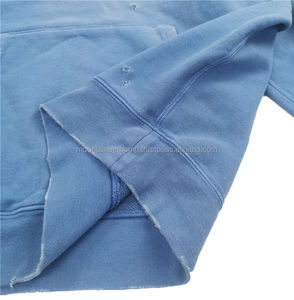 Sweat à capuche ample et lavé à l'acide vintage avec logo personnalisé Streetwear pour hommes Sweats à capuche à ourlet brut vierge - Product Image 5