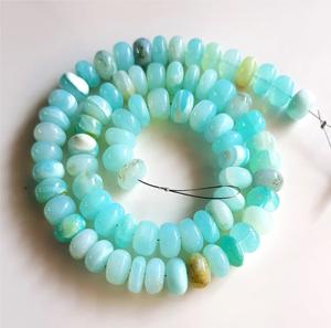 Piedra preciosa de ópalo peruano azul, redondos lisos y lisos para hacer joyas, cuentas de piedra - Product Image 2