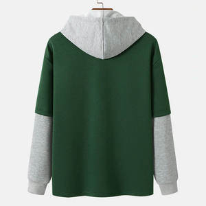 เสื้อมีฮู้ดลายสองสีทรงโอเวอร์ไซส์สำหรับผู้ชายเสื้อมีฮู้ดดีไซน์ใหม่ล่าสุด - Product Image 2
