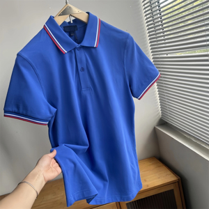 Camiseta de Algodón de Lujo para Hombre, Corte Clásico, Manga Corta, Transpirable, 180g, Color Sólido, para Golf y Uso Casual de Negocios - Product Image 5