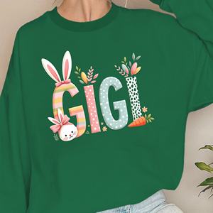 GIGI Sudaderas con letras grandes y juguetonas para mujer Tela de punto informal estampada - Product Image 2