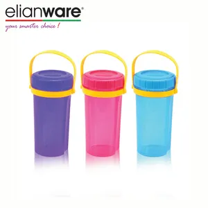 Elianware BPA Free Plastic (PP) Classical Summer Water Bottle Tumbler With Yellow Coated Handle