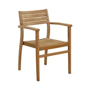 CHAISE EN BOIS DE TECK EMPILABLE FABRIQUÉE EN INDONÉSIE - Product Image 1