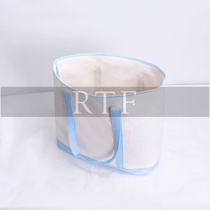 กระเป๋าผ้าแคนวาสสำหรับเดินทางชายหาดสำหรับเพื่อนเจ้าสาวแบบส่วนตัวขนาดใหญ่กระเป๋าผ้าแคนวาสกระเป๋าผ้าช็อปปิ้งชายหาดแบบลำลองไม่มีลาย - Product Image 5