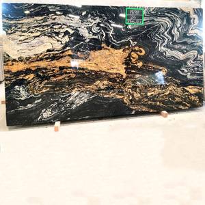 Natural Black Taurus Magma con vetas de oro Matriz de granito Losas de granito de titanio Black Fusion Cosmic Gold Granite - Product Image 2