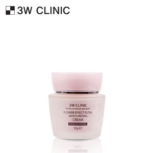 Crème éclaircissante à effet floral ultra-hydratante 3W Clinic 50 ml, crème pour le visage enrichie en resvératrol, camélia, lavande, herbes - Product Image 1