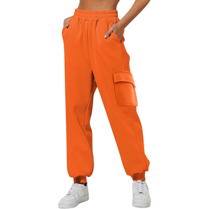 100% Cotton Drawstring <b>Cargo</b> <b>Pants</b> <b>Women</b> Street Style Y2K <b>Baggy</b> Fit with Multi Utility Pockets Trousers - Product Image 4