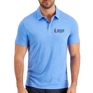 Customizable Polo T-Shirts for Sports Quick Dry Breathable Knitted Golf Shirts Embroidery Printing Men's Clothing Polo Shirts - Product Image 1
