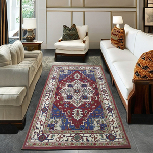 Tapis persans Hariz Bizard noués à la main Laine de Nouvelle-Zélande Motif abstrait Coupe Pile Technique Designers faits à la main Oushak pour la maison - Product Image 4