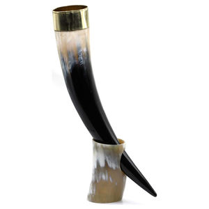 Diseñador personalizado hecho a mano de vidrio vikingo cuerno hueso Metal beber recipiente ecológico Medieval ambiente inspirado en Vasos - Product Image 4