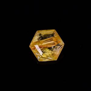 ธรรมชาติทอง Rutile ควอตซ์รูปหกเหลี่ยมเหลี่ยมเพชรพลอยตัดหลวมอัญมณีขนาดสอบเทียบของแท้ในราคาไม่แพง OEM จํานวนมาก - Product Image 1