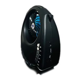 Ventilador de refrigeración para exteriores Altavoz Bluetooth con radio FM, linterna, carga solar, correa para teléfono celular universal - Product Image 2