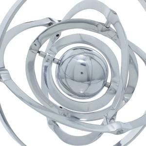 Decmode เข็มทิศสีเงินทรงกลมอลูมิเนียมตกแต่งอาร์มาลารีรูปปั้นตกแต่งทันสมัยเครื่องประดับโต๊ะเครื่องประดับบ้าน - Product Image 6